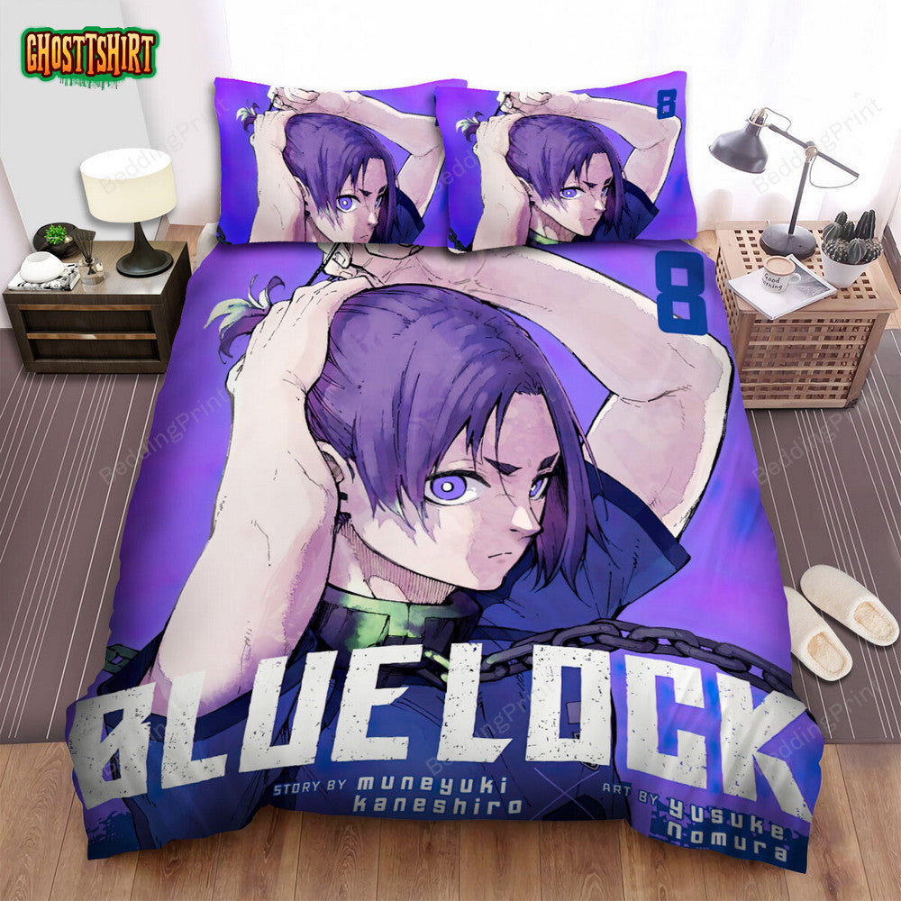 Blue Lock Reo Mikage On Volume 8 Poster Bed Sheets Spread Duvet Cover Bedding Set