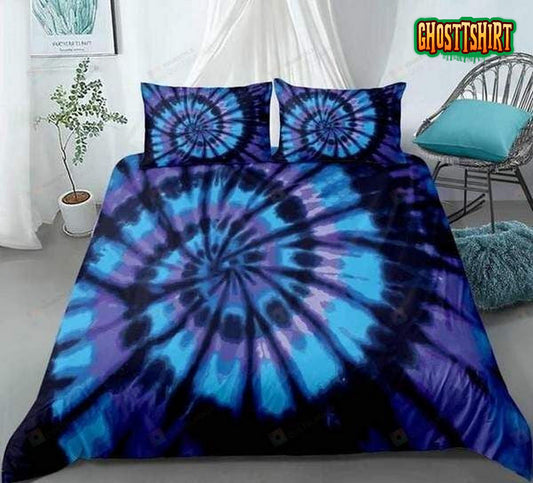 Blue Purple Tie-Dyed Bed Sheets Duvet Cover Bedding Set