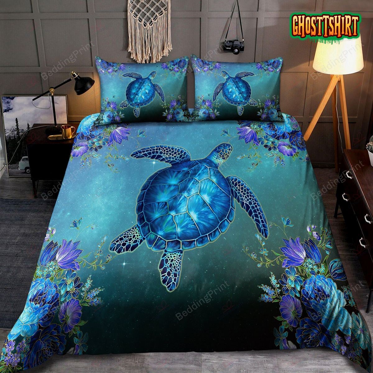 Blue Turtle Bed Sheets Duvet Cover Bedding Set