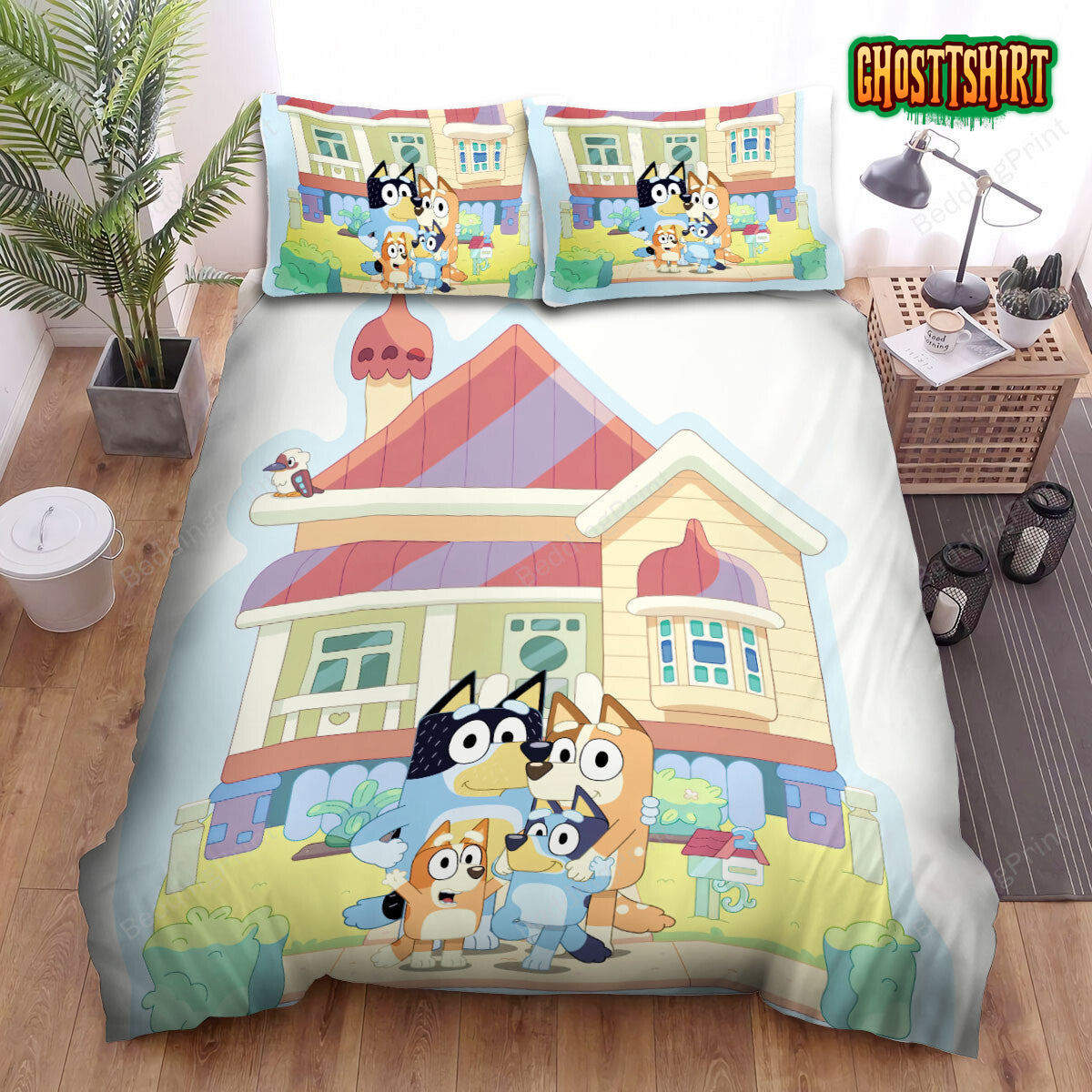 Bluey At Home With The Heelers Bed Sheets Spread Duvet Cover Bedding Set