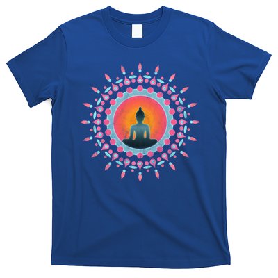Buddha Meditation Sun Flower Dala Buddhism Yoga Symbol Funny Gift T-Shirt