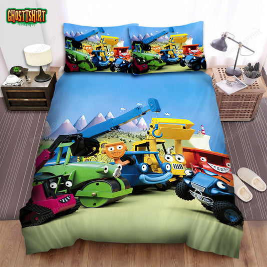 Bob The Builder Main Characters Bed Sheets Spread Duvet Cover Bedding Set