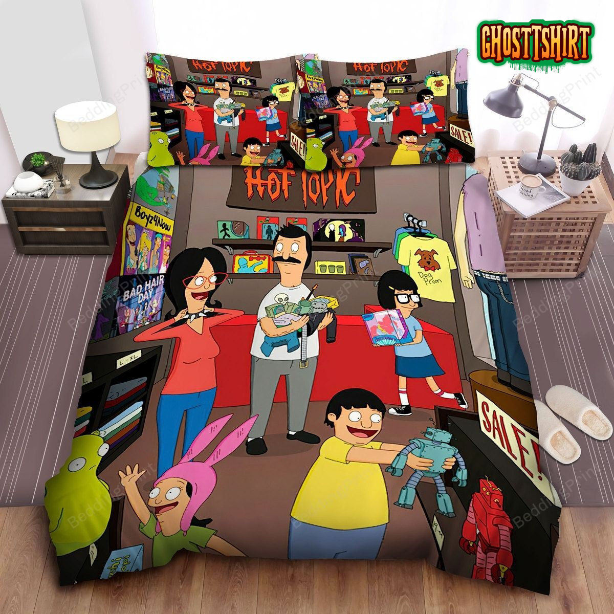 Bob's Burgers Belcher Family Visit Hot Topic Bed Sheets Duvet Cover Bedding Set