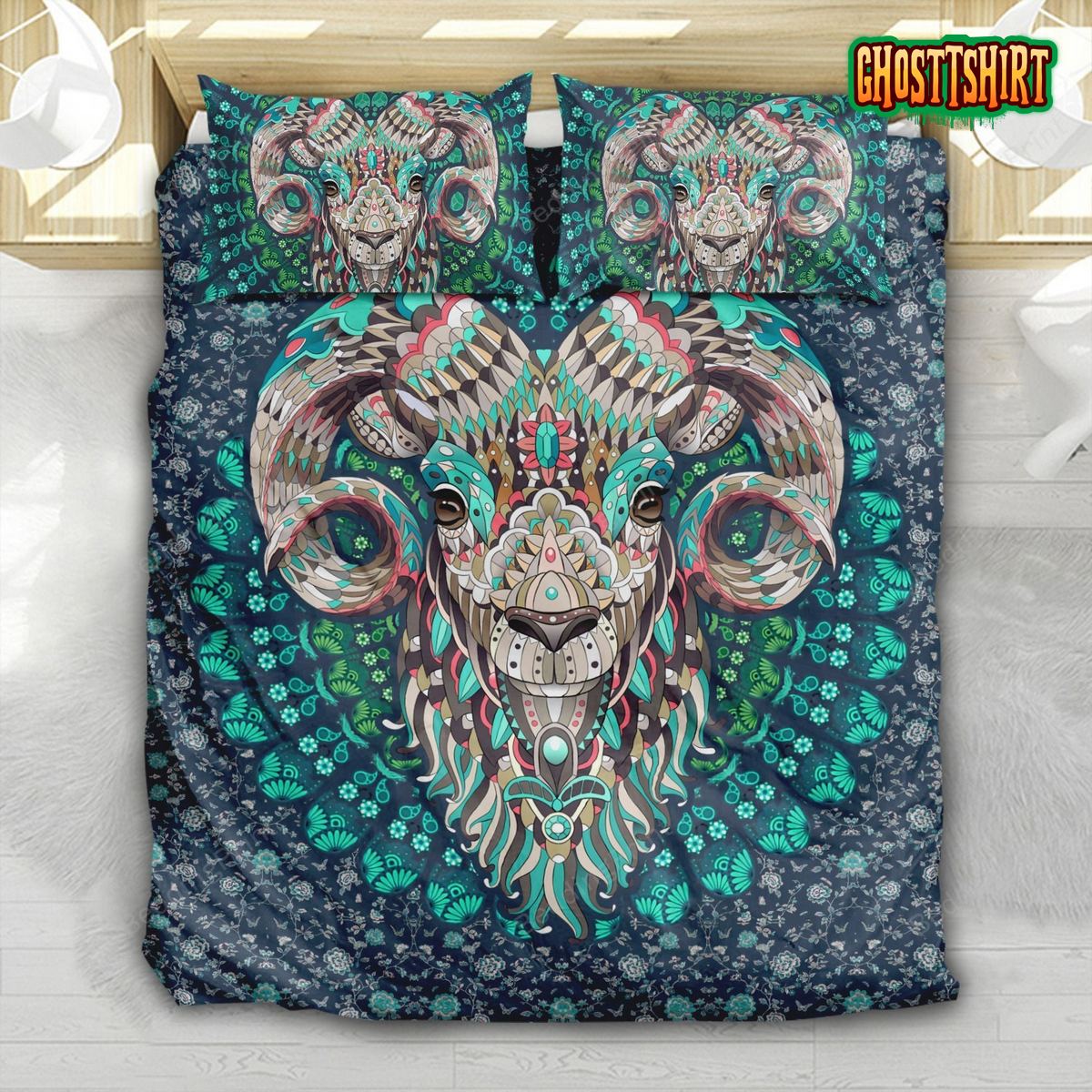 Bohemian Goat Head Bed Sheets Duvet Cover Bedding Set