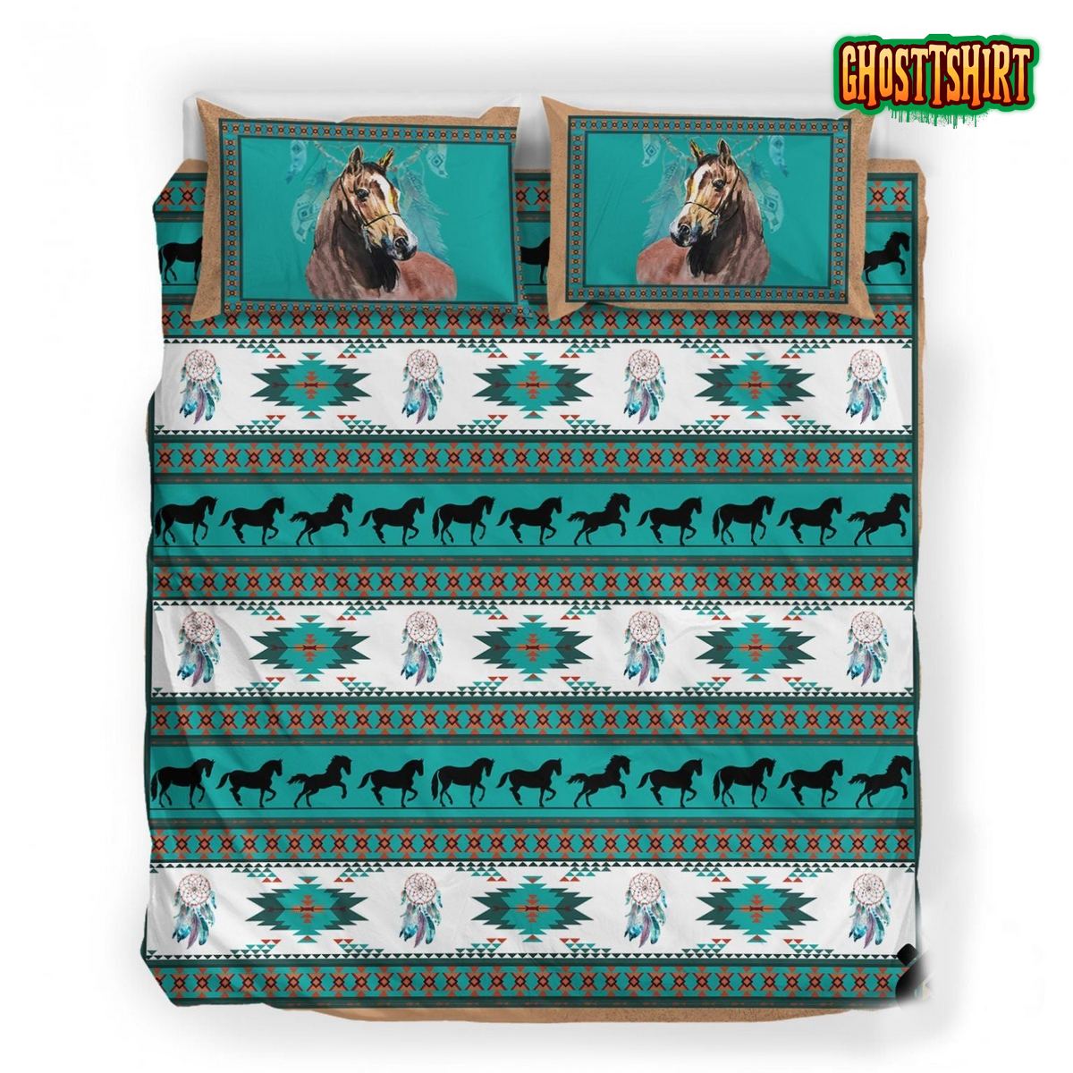 Boho Horse Bed Sheets Duvet Cover Bedding Set
