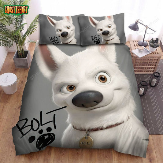 Bolt (2008) Confident Movie Poster Bed Sheets Duvet Cover Bedding Set