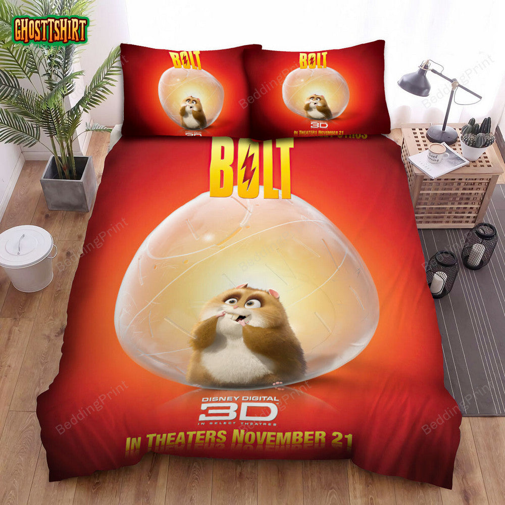 Bolt (2008) Hamster Movie Poster Bed Sheets Duvet Cover Bedding Set