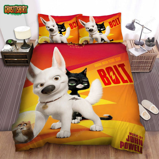 Bolt (2008) Original Motion Picture Score Movie Poster Bed Sheets Duvet Cover Bedding Set