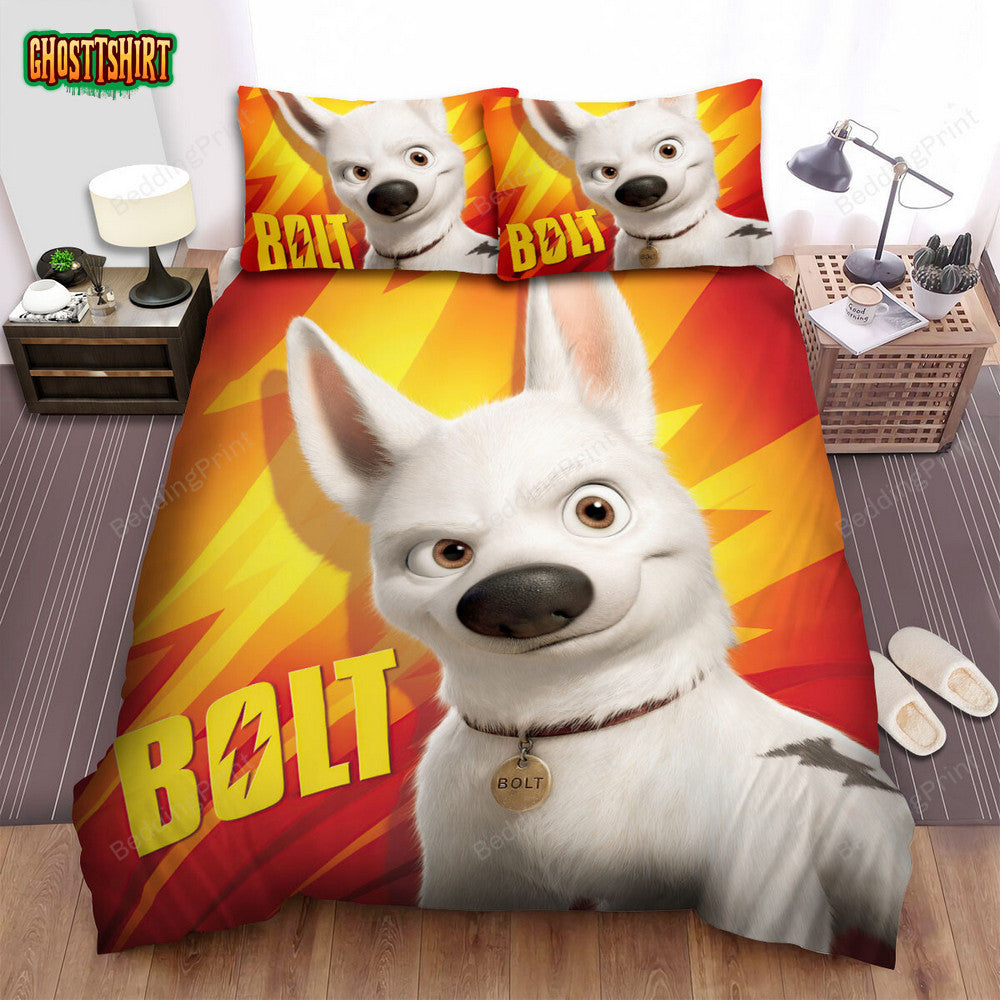 Bolt (2008) Thunder Dog Movie Poster Bed Sheets Duvet Cover Bedding Set