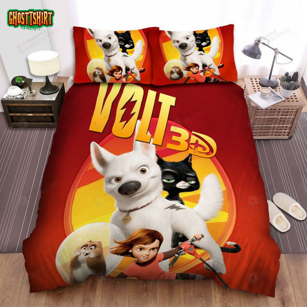 Bolt Main Characters Key Art Bed Sheets Spread Duvet Cover Bedding Set