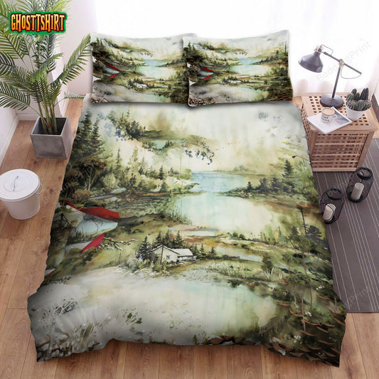 Bon Iver Art Painting Album Nature Bed Sheets Duvet Cover Bedding Set