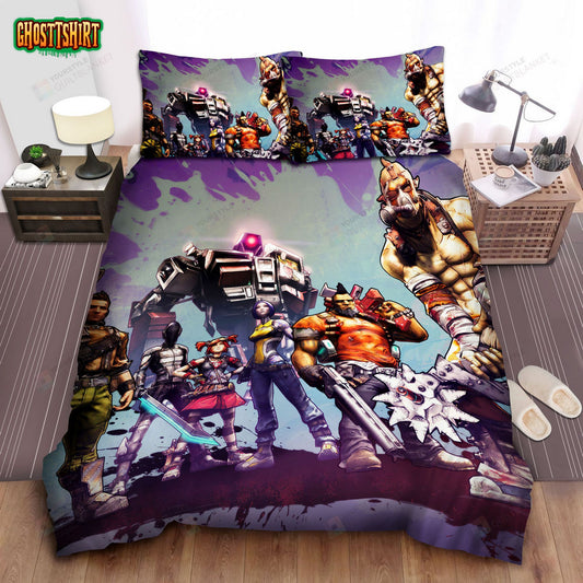Borderlands 2 Characters In Digital 3D Art Bed Sheets Spread Comforter Duvet Cover Bedding Set