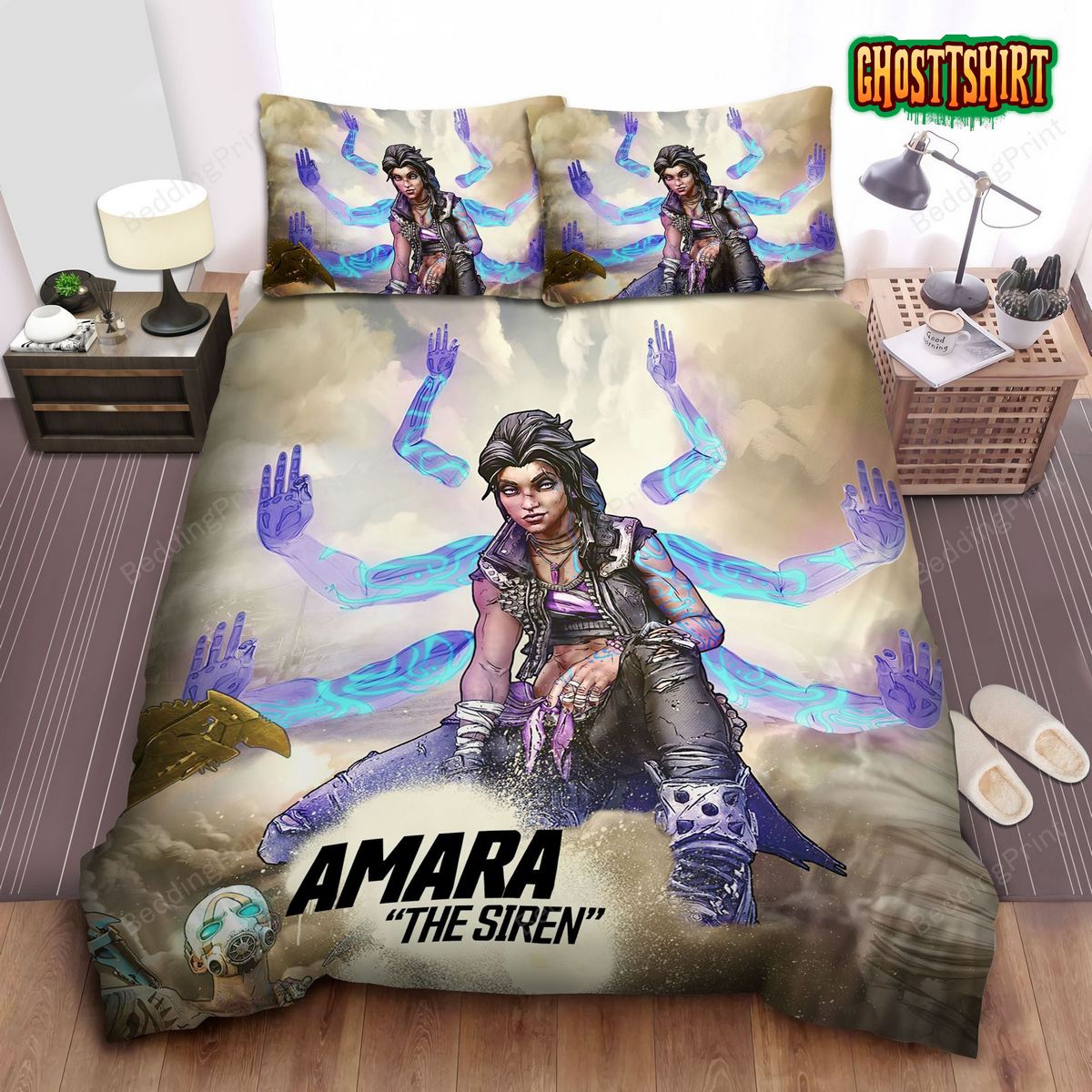 Borderlands 3 Amara The Siren Artwork Bed Sheets Duvet Cover Bedding Set