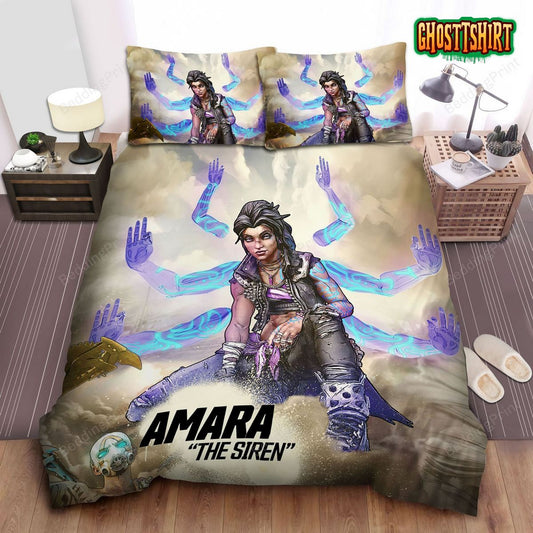 Borderlands 3 Amara The Siren Artwork Bed Sheets Duvet Cover Bedding Set