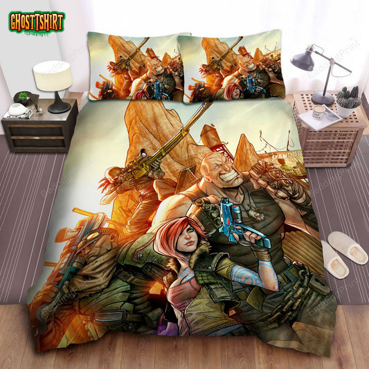 Borderlands Origins Comic Art Bed Sheets Duvet Cover Bedding Set