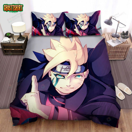 Boruto Uzumaki Anime Bed Sheets Spread Comforter Duvet Cover Bedding Set