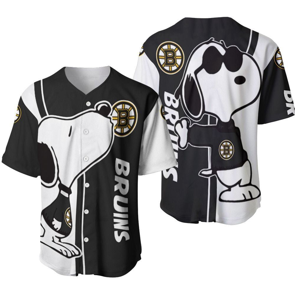 Boston Bruins Snoopy Lover Printed Baseball Jersey - Gift for Women Men - Bafud