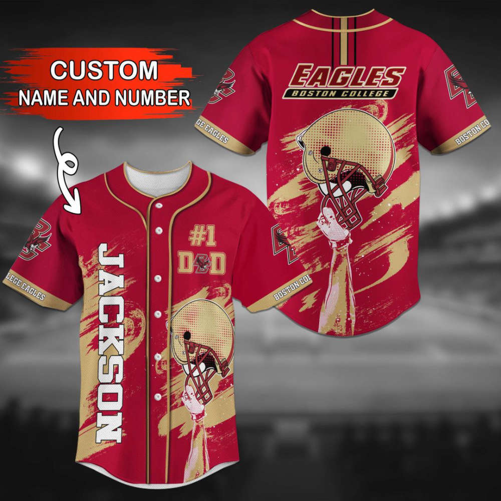 Boston College Eagles Personalized Baseball Jersey Fan Gifts - lylyprint.com