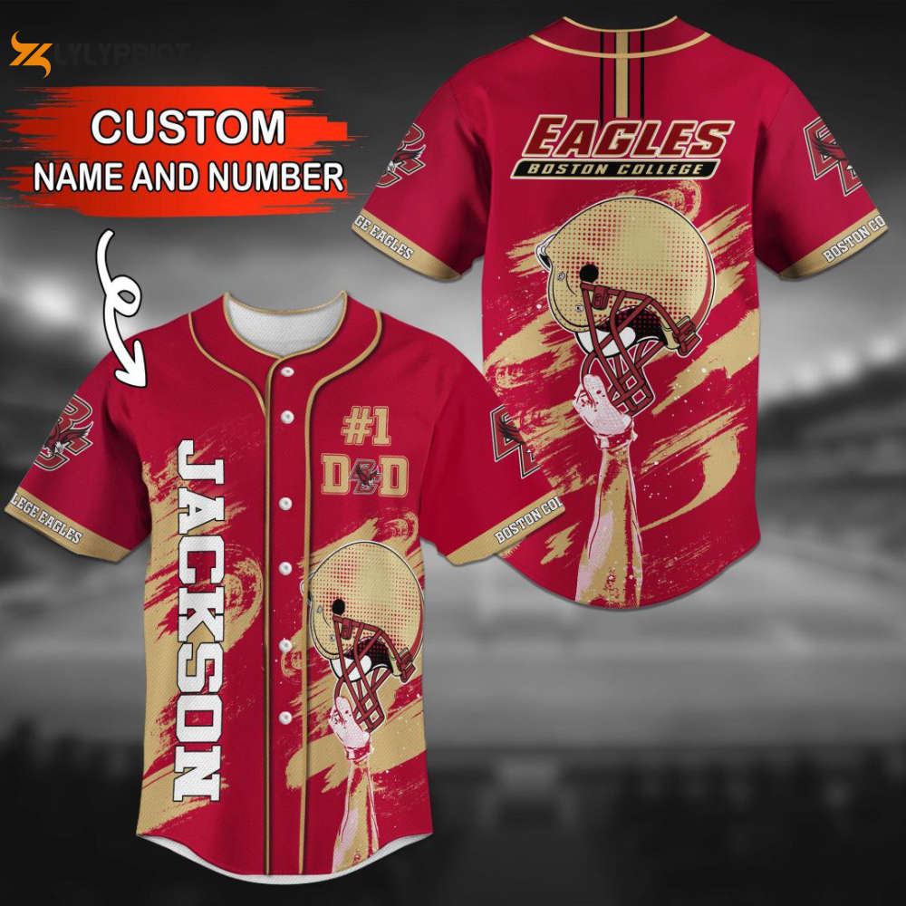 Boston College Eagles Personalized Baseball Jersey Fan Gifts - lylyprint.com