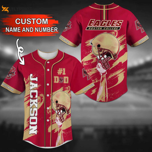 Boston College Eagles Personalized Baseball Jersey Fan Gifts - lylyprint.com