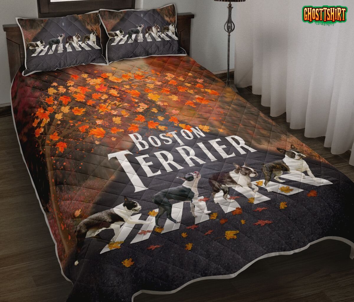 Boston Terrier Autumn Bedding Set