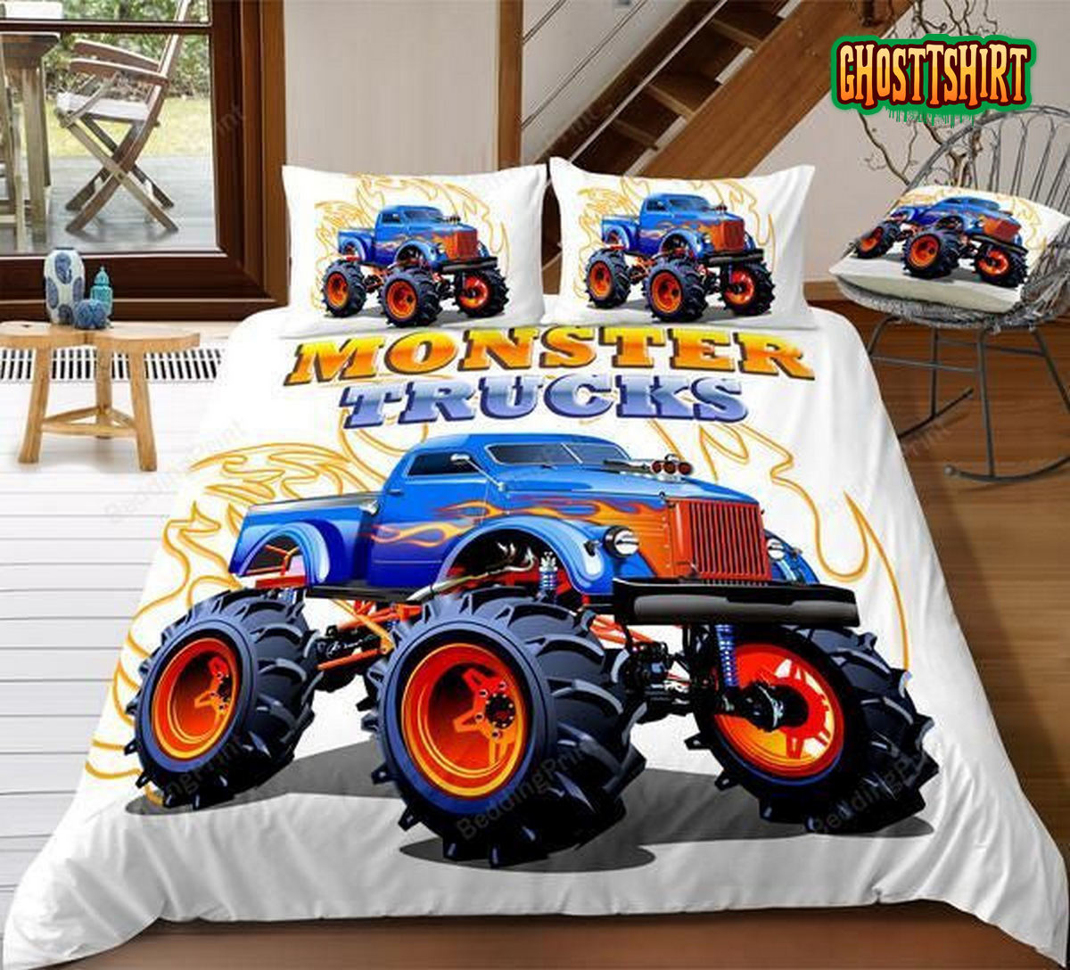 Boys Monster Jam Bed Sheets Duvet Cover Bedding Set
