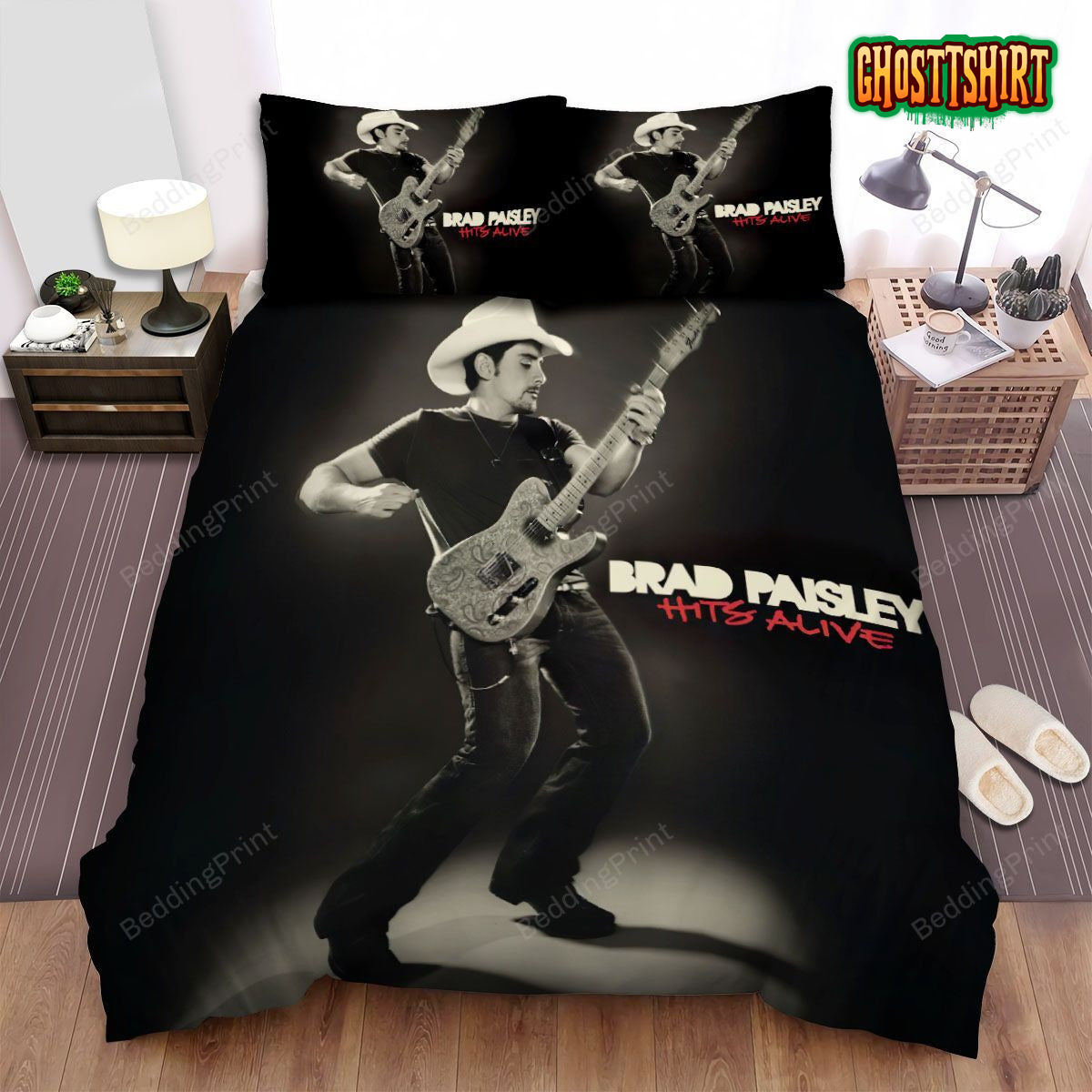 Brad Paisley, Hits Alive Bed Sheets Spread Duvet Cover Bedding Set