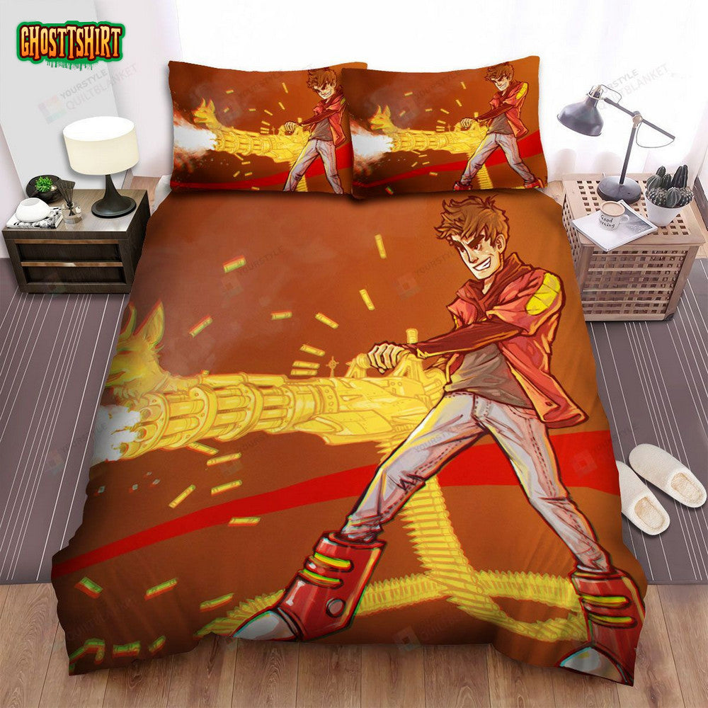 Bravest Warriors Danny And His Trusty Gatling Gun Bed Sheets Spread Duvet Cover Bedding Set
