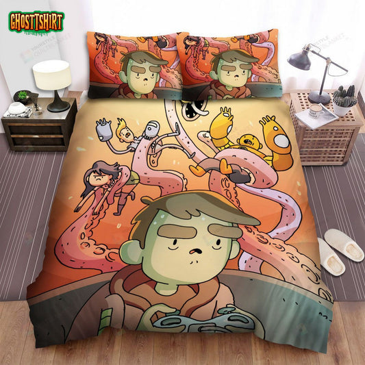 Bravest Warriors Danny Playing Video Games Bed Sheets Spread Duvet Cover Bedding Set