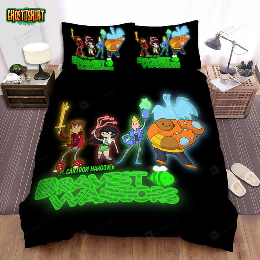 Bravest Warriors In Neon Light Bed Sheets Spread Duvet Cover Bedding Set
