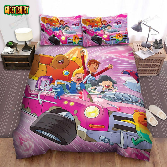 Bravest Warriors On Flying Pink Car Bed Sheets Spread Duvet Cover Bedding Set