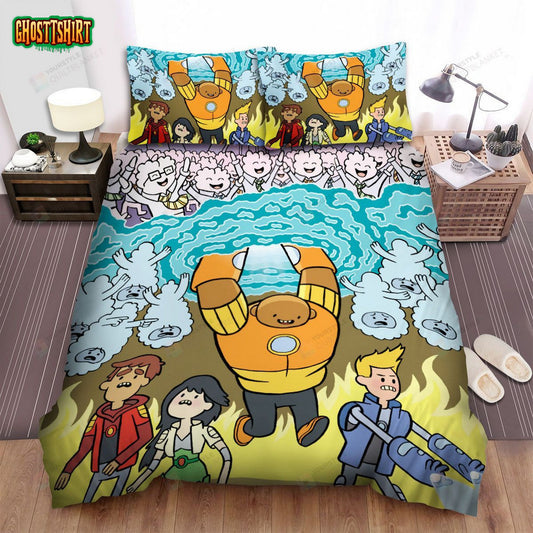 Bravest Warriors Team On Fire Bed Sheets Spread Duvet Cover Bedding Set