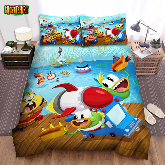 Breadwinners Characters Racing Artwork Bed Sheets Spread Duvet Cover Bedding Set