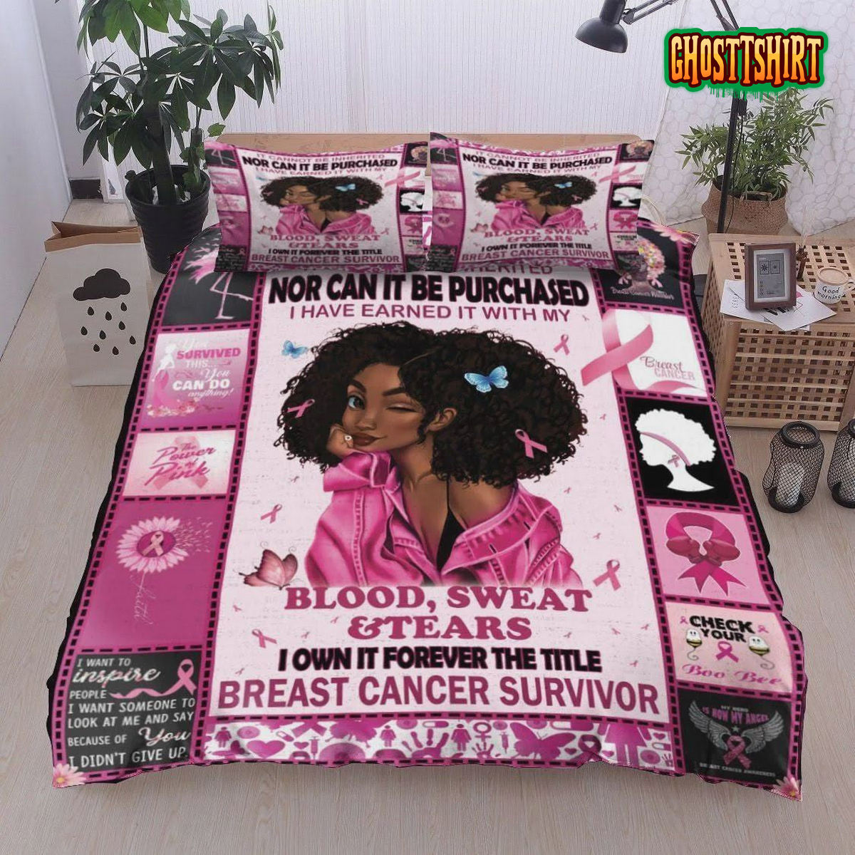 Breast Cancer Survivor Bed Sheets Duvet Cover Bedding Set