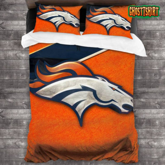 Breathable Denver Broncos Logo Bedding Set