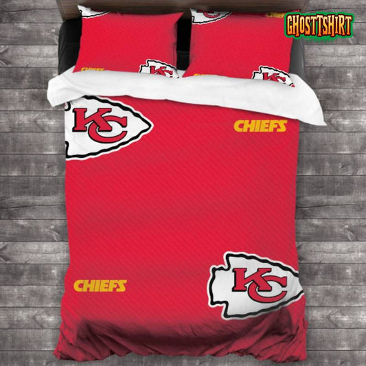 Breathable Kansas City Chiefs Logo Bedding Set