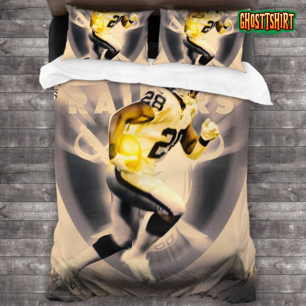 Breathable Las Vegas Raiders Logo Bedding Set