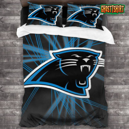 Breathable NFL Carolina Panthers Logo Bedding Set