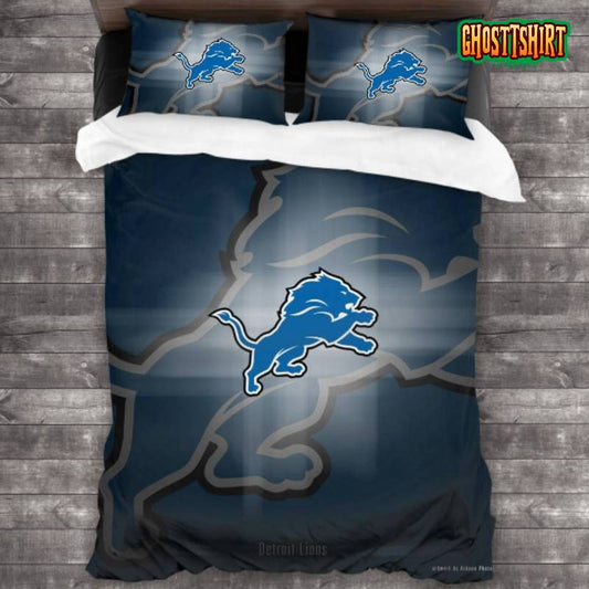 Breathable NFL Detroit Lions Logo Bedding Set