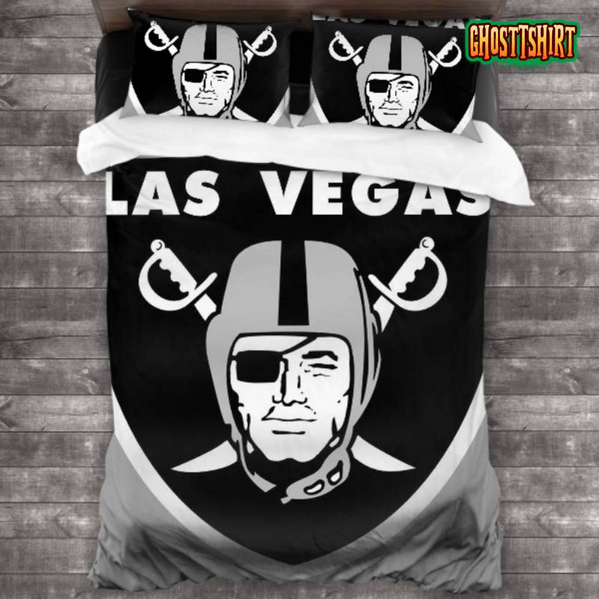 Breathable NFL Las Vegas Raiders Logo Bedding Set