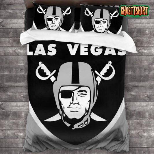 Breathable NFL Las Vegas Raiders Logo Bedding Set