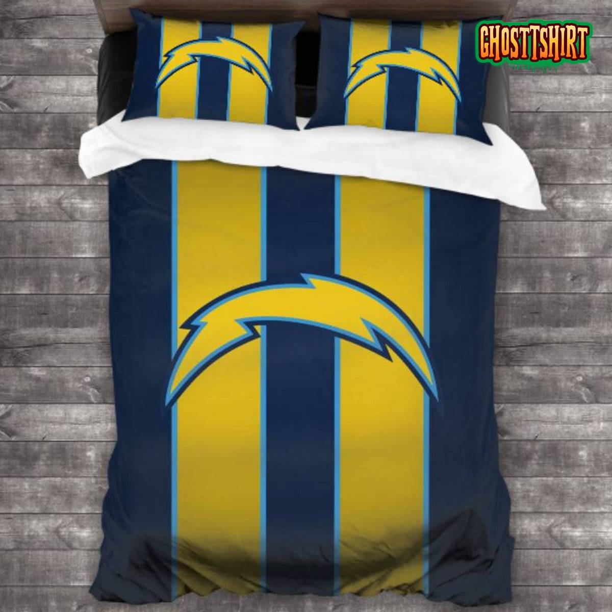 Breathable NFL Los Angeles Chargers Logo Bedding Set