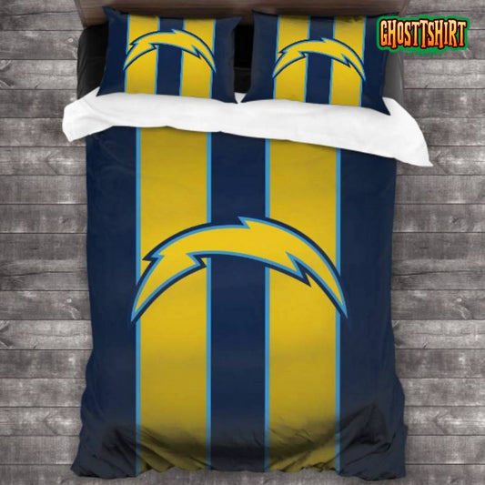 Breathable NFL Los Angeles Chargers Logo Bedding Set