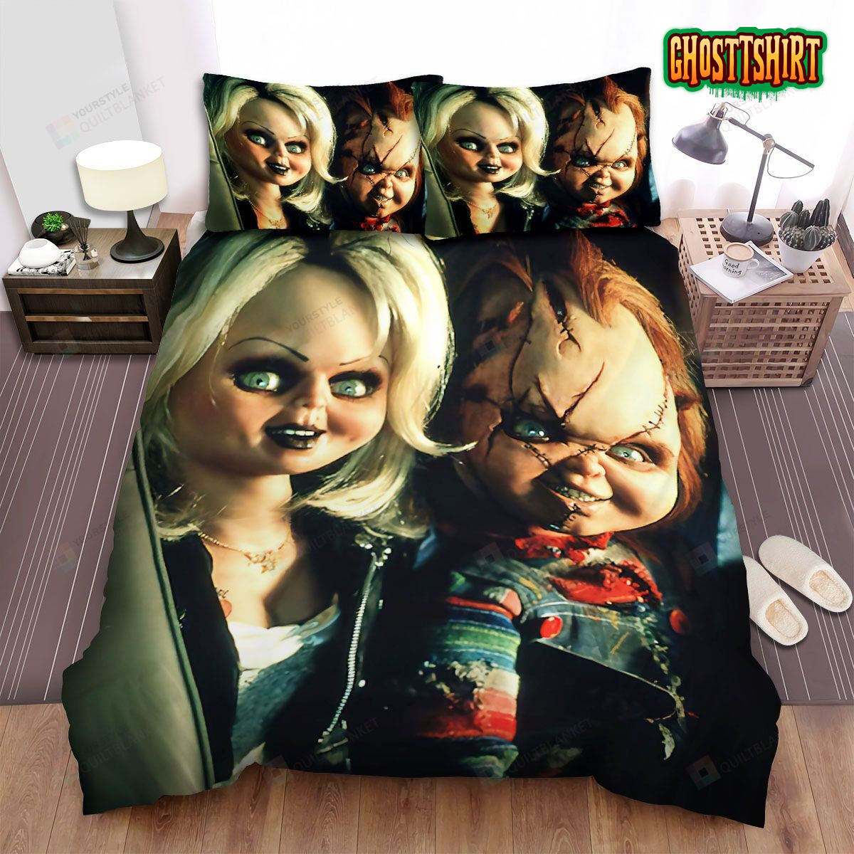 Bride Of Chucky 1998 Dvd Movie Poster Bed Sheets Duvet Cover Bedding Set