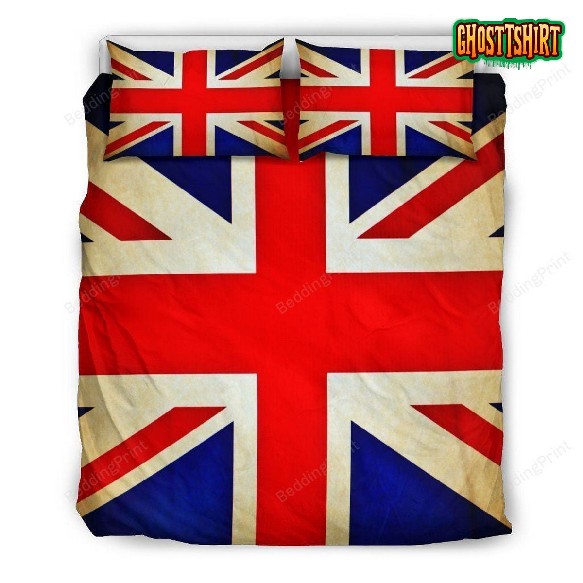 Bright Union Jack British Flag Print Duvet Cover Bedding Set