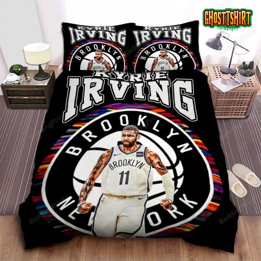 Brooklyn Nets Kyrie Irving Digital Artwork Bed Sheet Duvet Cover Bedding Set