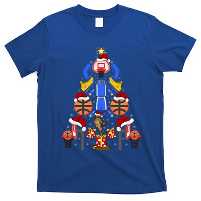 Basketball Sports Xmas Lighting Tree Basketball Christmas Cool Gift T-Shirt