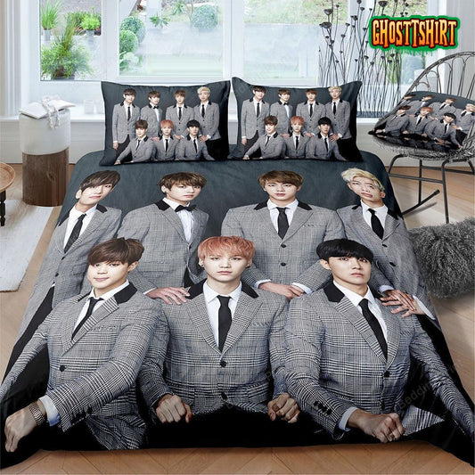 BTS Kpop Boygroup Bedding Set Best Gift For BTS Lovers Kpop Lovers Bed Sheets Duvet Cover Bedding Sets