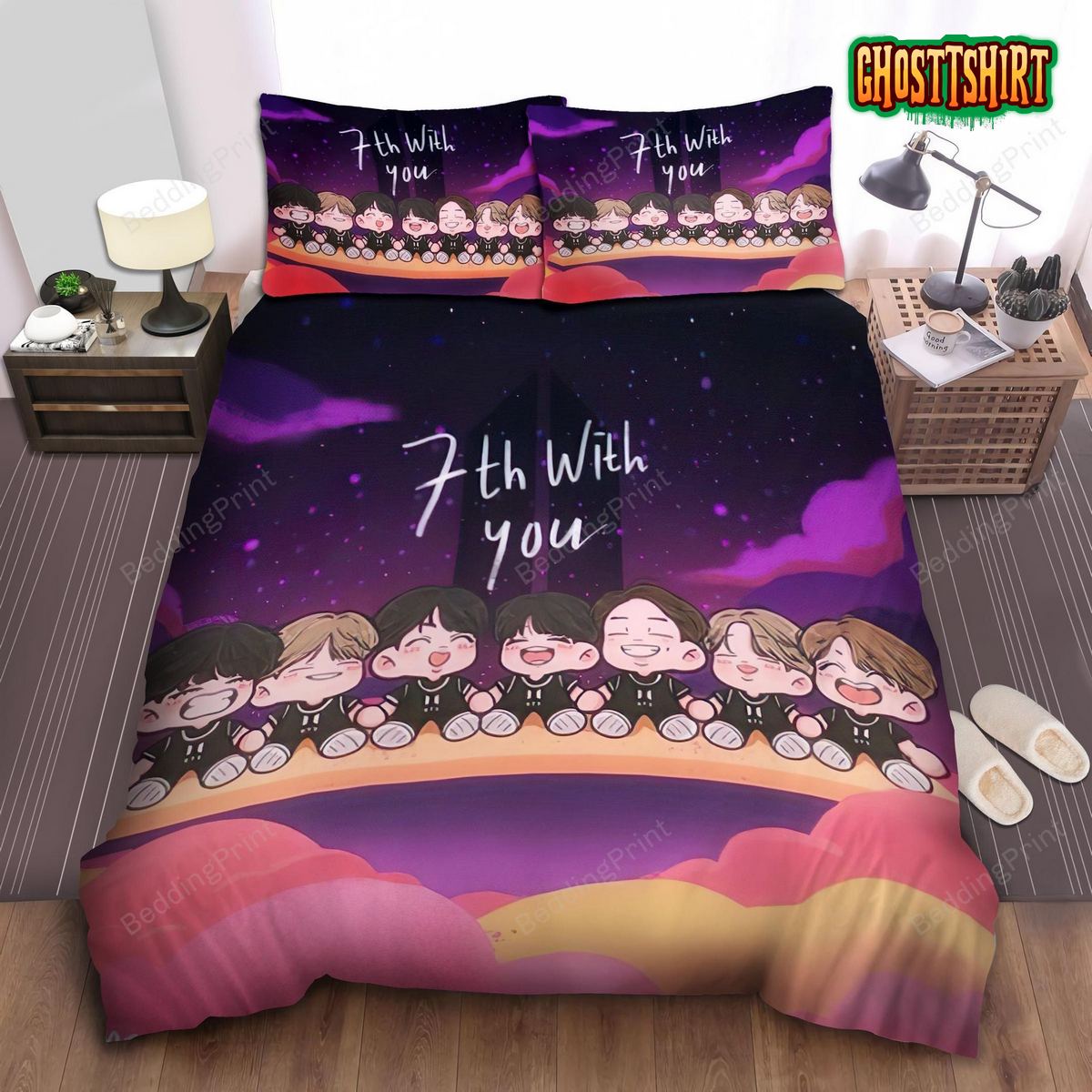 Bts Seventh With You Bed Sheets Duvet Cover Bedding Set