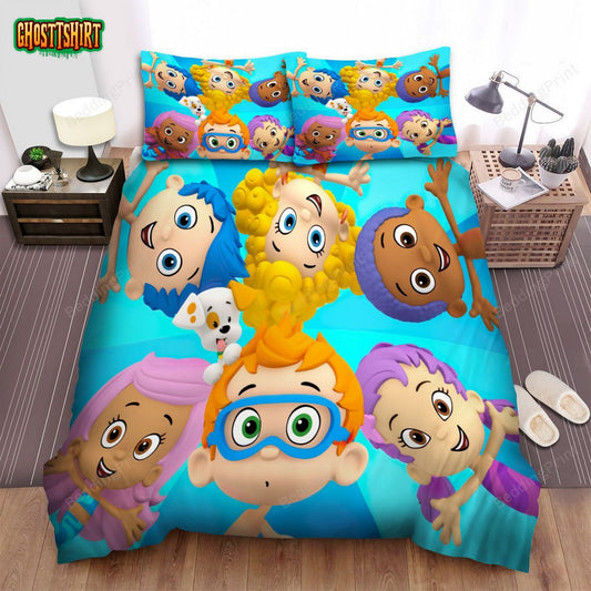 Bubble Guppies Bewildered Nonny And His Friends Bed Sheet Spread Duvet Cover Bedding Set